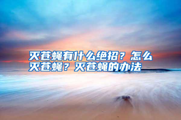 滅蒼蠅有什么絕招？怎么滅蒼蠅？滅蒼蠅的辦法