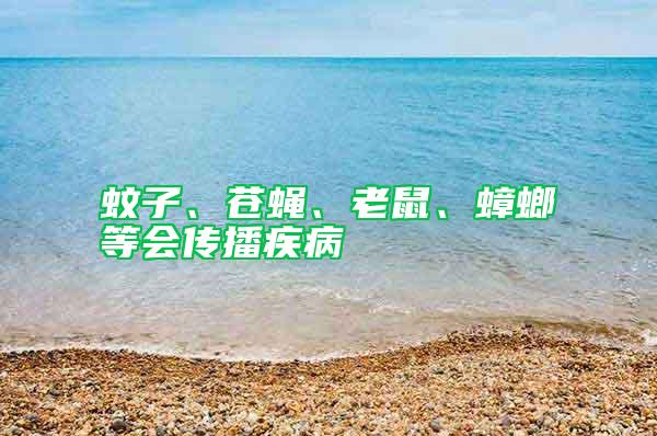 蚊子、蒼蠅、老鼠、蟑螂等會傳播疾病
