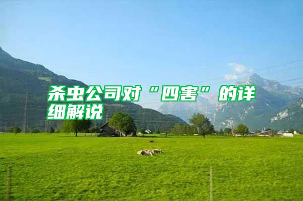 殺蟲公司對“四害”的詳細(xì)解說
