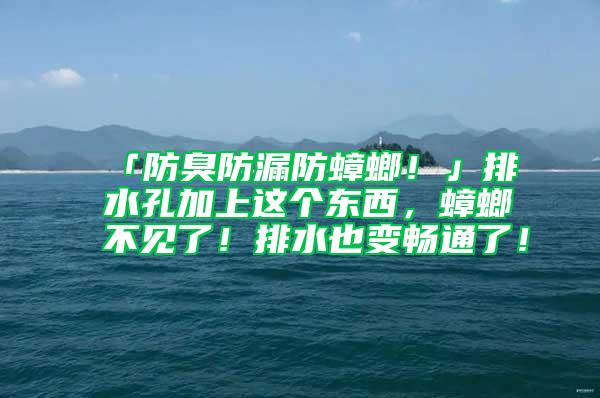 「防臭防漏防蟑螂！」排水孔加上這個東西，蟑螂不見了！排水也變暢通了！