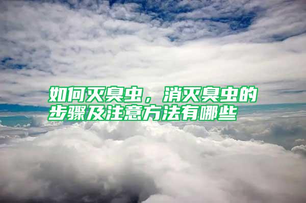 如何滅臭蟲，消滅臭蟲的步驟及注意方法有哪些