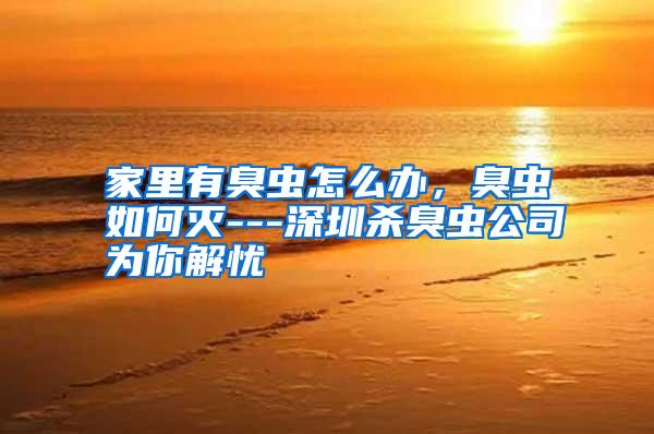 家里有臭蟲怎么辦，臭蟲如何滅---深圳殺臭蟲公司為你解憂