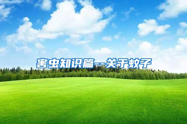 害蟲(chóng)知識(shí)篇--關(guān)于蚊子
